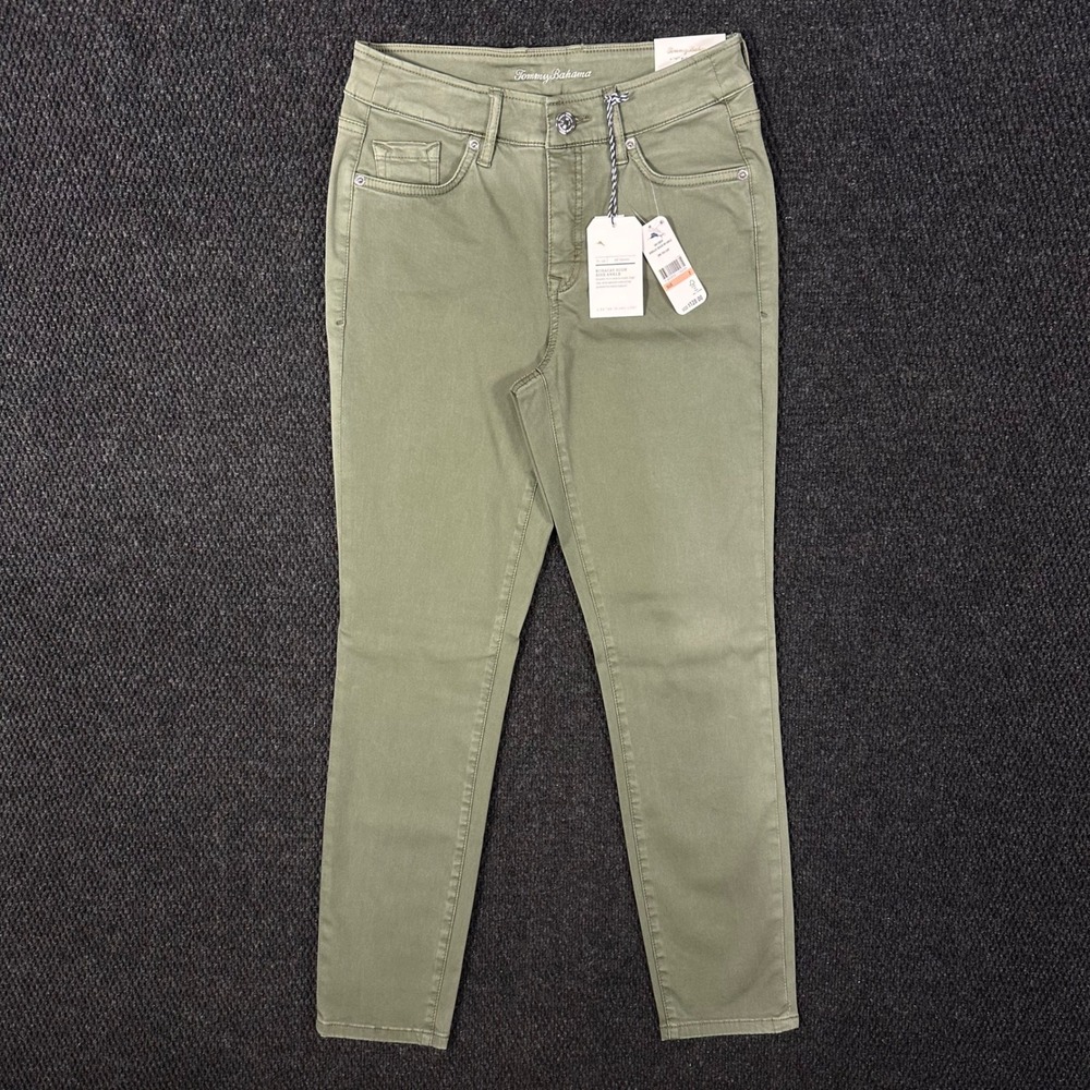 Tommy Bahama Boracay Pants NWT Women 2 (27x28) Green High Rise Ankle $128